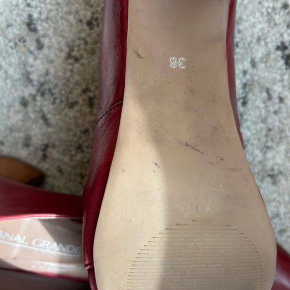 Canal Grande 7.5 (38) EUC near new Women's Red Leather Loafer with ribbons - Picture 12 of 15